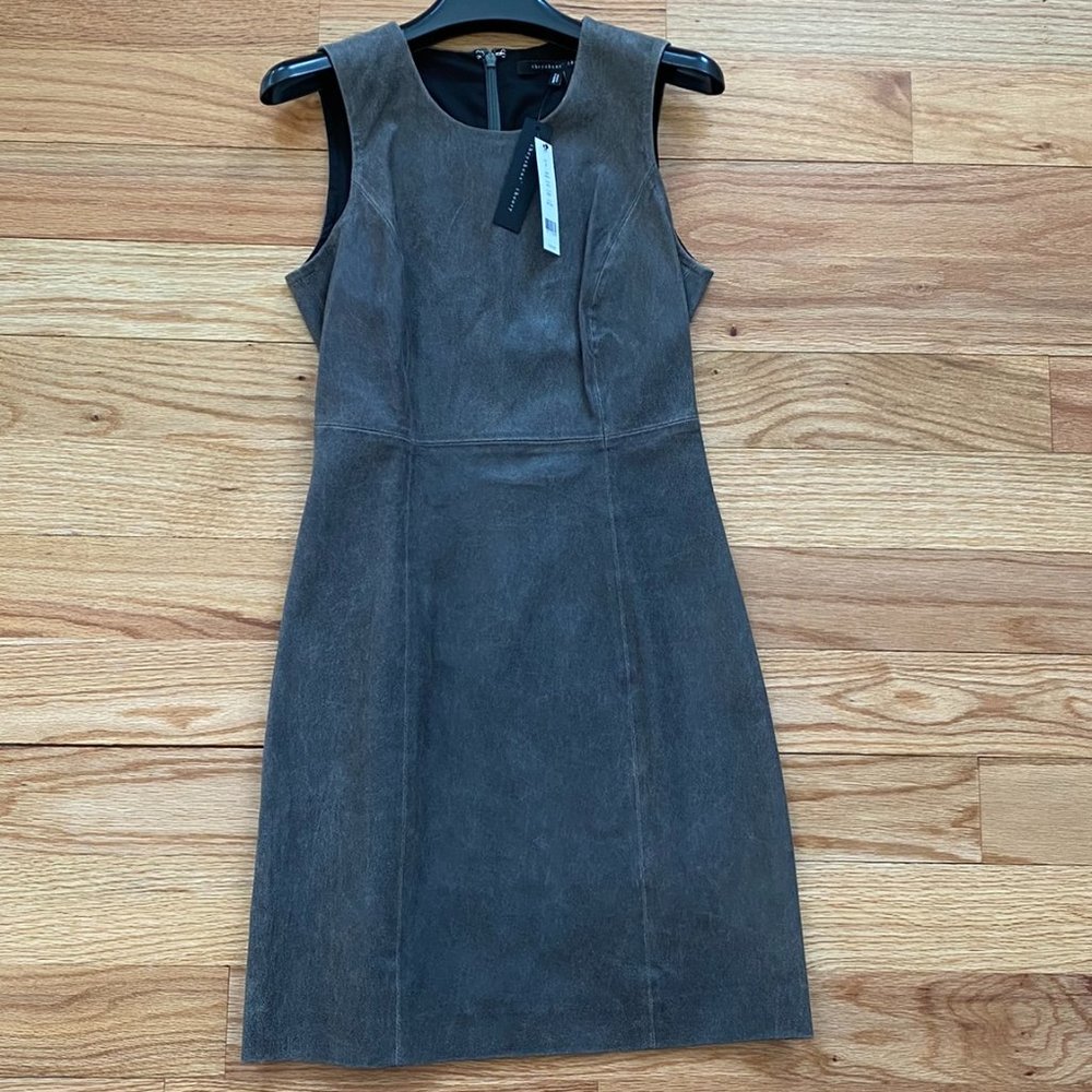 NWT Authentic Theysken's Theory Ducka Nico Suede Shift Dress Crust(Size XS/0)